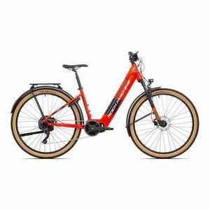 Bicicleta Electrica Rock Machine Storm INT e90-29, roti 29inch, cadru aluminiu L, autonomie 120km, baterie 500 Wh, roti 29inch (Portocaliu) imagine