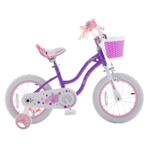 Bicicleta Royal Baby Star Girl Coaster Brake, Roti 18inch, cadru otel, frana U-Brake, cosulet, roti ajutatoare (Mov) imagine