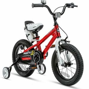 Bicicleta Royal Baby Freestyle Coaster Brake, roti 16inch, cadru otel, frana U-Brake, roti ajutatoare (Rosu) imagine