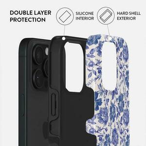 Husa Dual Layer Garden Stories Burga pentru iPhone 16 Pro Max, Albastru imagine