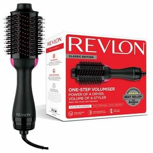 Perie electrica fixa Revlon One-Step Hair Dryer & Volumiser, pentru par mediu si lung, Negru imagine