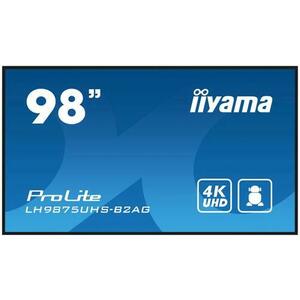 Monitor IPS LED Iiyama 97.5inch LH9875UHS-B2AG, UHD (3840 x 2160), VGA, DVI, HDMI, DisplayPort, Boxe (Negru) imagine