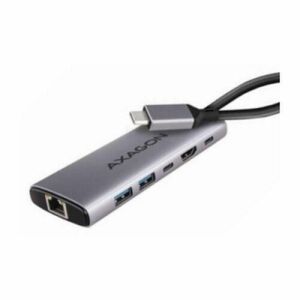 Hub USB-C, HMC-6G2L, 2x USB-A, 1x USB-C, 4K/60Hz HDMI, RJ-45, USB 3.2 Gen 2, PD 100W, 15cm imagine