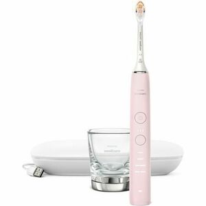 Periuta electrica sonica Philips Sonicare HX9911/21 Diamond Clean 9000 HX9911/21, 4 moduri de periere, 3 intensitati, 1 toc de transport cu USB incarcare, 1 pahar (Roz) imagine