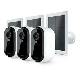 Set 3 camere de securitate pentru exterior Arlo VMK3350-100EUS Essential Gen.2, 2K, 3 incarcatoare solare (Alb) imagine