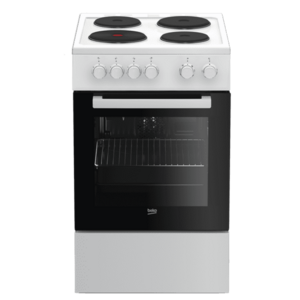 Aragaz Beko FSE56000GW, 4 arzatoare electrice, Grill, clasa energetica A, tehnologie SteamShine (Alb) imagine