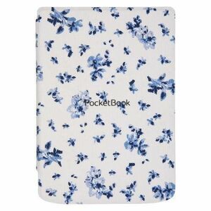 Husa protectie Pocketbook Shell Cover pentru Verse/Verse Pro, Flower Print (Alb/Albastru) imagine