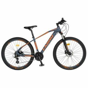 Bicicleta MTB-HT Carpat C2759AH, Schimbator Shimano, 24 Viteze, Cadru Aluminiu, Roti 27.5inch, Frane Hidraulice (Negru/Portocaliu) imagine