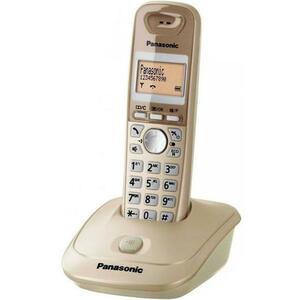 Telefon Fix Panasonic KX-TG2511PDJ, display LCD, memorie 50 numere, 5 melodii (Bej) imagine