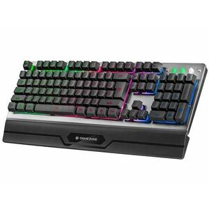 Tastatura Gaming Tracer GameZone ORES RGB, USB, Iluminare RGB, Suport pentru maini (Negru/Argintiu) imagine