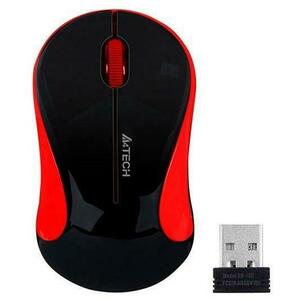 Mouse Wireless Optic A4Tech V-Track G3-270N-1, USB, 1000 DPI (Negru/Rosu) imagine