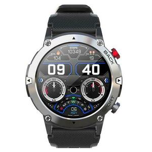 Smartwatch iSEN C21 Pro, 1.32 inch, Apel bluetooth, Bluetooth 5.0, Ritm cardiac, SpO2, 19 sporturi, Ip68, 300mAh, Negru/Argintiu imagine