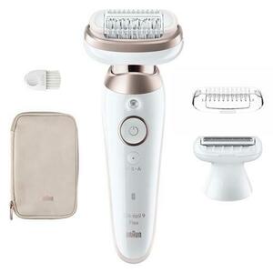 Epilator Braun Silk-epil 9 Flex SES9-030 3D, Autonomie 50 minute, 40 pensete MicroGrip, Wet&Dry (Alb/Auriu) imagine