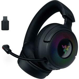 Casti Gaming Razer Kraken V4 Wireless, Bluetooth, THX Spatial Audio, Chroma RGB, Microfon retractabil HyperClear (Negru) imagine