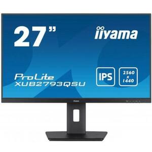 Monitor IPS LED Iiyama 27inch XUB2793QSU-B7, QHD (2560 x 1440), HDMI, DispalyPort, Boxe, Pivot, 100 Hz, 1 ms (Negru) imagine