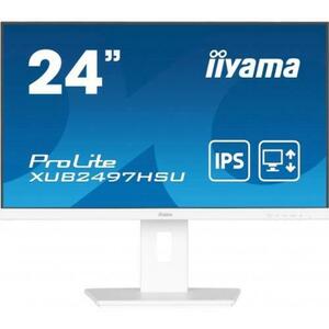 Monitor IPS LED Iiyama 23.8inch XUB2497HSU-W2, Full HD (1920 x 1080), HDMI, DisplayPort, Boxe, Pivot, 100 Hz, 1 ms (Alb) imagine