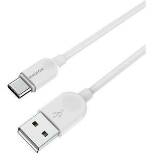 Cablu de date Borofone BX14 LinkJet, USB - USB-C, 2m, Alb imagine