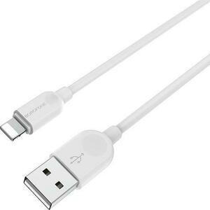 Cablu de date Borofone BX14 LinkJet, USB - Lightning, 1 m, Alb imagine