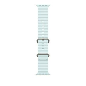 Curea Smartwatch Apple MXTF3ZM/A pentru Watch 49mm, Ocean Band, Natural Titanium Finish (Albastru deschis) imagine