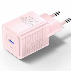 Incarcator retea Vention FEPP0-EU, 20W, 1 x USB Type-C, 5V/3A, QC 3.0, Roz imagine