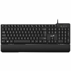 Tastatura GENIUS KB-100XP, 104 taste + 12 taste multimedia, palm rest, Negru imagine