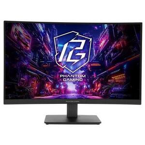 Monitor Gaming VA LED ASRock 27inch PG27QRT1B, QHD (2560 x 1440), HDMI, DisplayPort, Boxe, Ecran curbat, 180 Hz, 1 ms (Negru) imagine