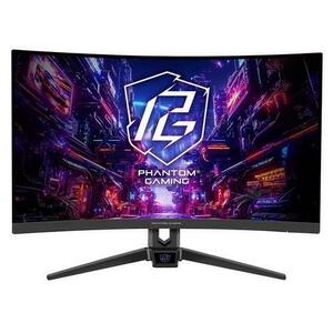 Monitor Gaming VA LED ASRock 27inch PG27QRT2A, QHD (2560 x1440), HDMI, DisplayPort, Boxe, Ecran curbat, 180 Hz, 1 ms (Negru) imagine