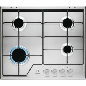 Plita incorporabila pe gaz Electrolux KGS6424SX, 4 zone de gatit, aprindere electrica, dispozitiv de siguranta, 60 cm, inox imagine