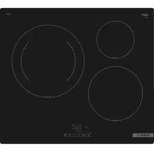 Plita incorporabila Bosch PUJ61RBB5E, Inductie, 3 zone de gatit, 17 trepte putere, PowerBoost, QuickStart, ReStart, QuickStop imagine