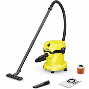 Aspirator umed-uscat Karcher WD 2 Plus V-15/6/18/C, 1.628-014.0, Aspirare umeda si uscata, rezervor 15 L, Furtun 1.8m, 1000W, functie de suflare, functie Pull & Push, filtru cartus, Galben/Negru imagine