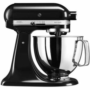 Mixer cu bol KITCHENAID Artisan 5KSM125EOB, 4.8l, 300W, 10 trepte viteza, negru lucios imagine