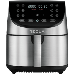 Friteuza aer cald Tesla AF701BX, 7 L, 1700W, Panou digital, 12 programe, Inox imagine