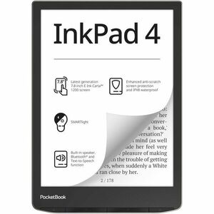 eBook Reader PocketBook InkPad 4 PB743G, ecran tactil 7.8 E Ink Carta™ 1200, 300dpi, 32GB, SMARTlight, G-sensor, Bluetooth&WiFi, Argintiu imagine