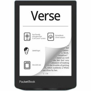 eBook Reader PocketBook Verse PB629, ecran tactil 6.0 E Ink Carta™ 1200, 212dpi, 8GB, SMARTlight, G-sensor, WiFi, Bright Blue imagine