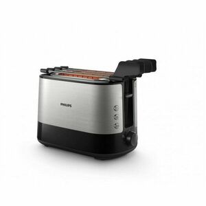 Prajitor de paine Viva Collection HD2639/90, 1000 W, Numar de felii 2, Negru/Gri imagine