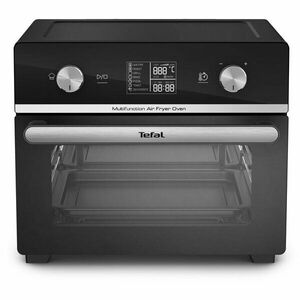 Cuptor cu aer cald Tefal Easy Fry FW605810, 7 programe automate, 3 programe manuale, capacitate 20 L, cos pentru gatit cu aer cald, griaj metalic, tava pentru copt, tehnologie Extra Crisp, ecran digital, functie pastrare la cald, negru imagine