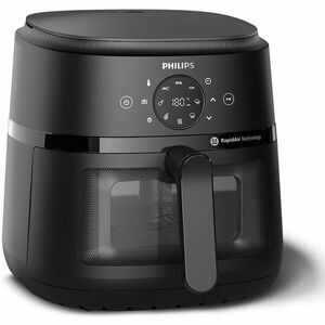 Friteuza cu aer cald Philips Airfryer Seria 2000 NA230/00, Compact Digital, 1700 W, capacitate 6.2 l / 0, 8 kg, afisaj digital, fereastra, 13-in-1 functii de gatire, 9 programe presetate, dimensiune compacta (4 portii), curatare usoara, negru imagine