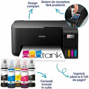 Multifunctional Epson EcoTank L3270, A4, Color, 10 ppm, USB, Wireless Negru imagine