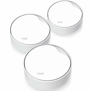 Sistem Wi-Fi Mesh TP-Link Deco X50-PoE(3-pack), Dual-Band AX3000 cu suport PoE, 1 x 2.5 Gbps port + 2 x Gigabit, cu acoperire completa pentru casa, Seamless Roaming, Antivirus, Control Parental si Control Vocal imagine