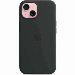 Husa de protectie Apple Silicone Case with MagSafe pentru iPhone 15, Black imagine