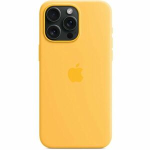 Husa de protectie Apple Silicone Case with MagSafe pentru iPhone 15 Pro Max, Sunshine imagine