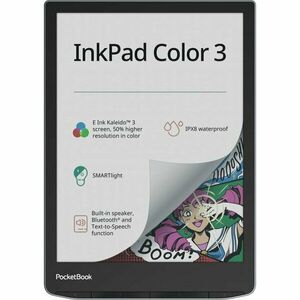 eBook Reader PocketBook InkPad Color 3, ecran tactil color 7.8 E Ink Kaleido™ 3, 32GB, IPX8, Bluetooth, WiFi, Stormy Sea imagine