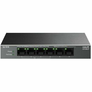 Switch TP-LINK LS106LP, 6x100Mbps (4xPOE), carcasa metalica, desktop, negru imagine