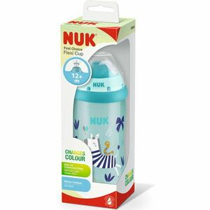 Cana Nuk First Choice Flexi Cu Pai Moale, 300 ml, Albastra, Cu Efect Cameleon imagine