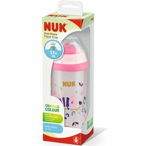 Cana Nuk First Choice Flexi Cu Pai Moale, 300ml, Roz, Cu Efect Cameleon imagine