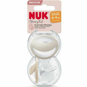 Suzeta Mommyfeel Nuk, Silicon, 0-9 Luni, Speciala Pentru Copii Alaptati, Forma Ortodontica, Set 2Buc/Cutie, Gri/Crem imagine