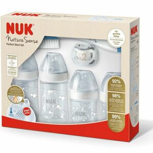 Set Perfect Start Nuk Nature Sense, 4 Biberoane Polipropilena + 6 Tetine Silicon + Suzeta Ortodontica Nuk, Cu Indicator Temperatura, Fara Bpa imagine