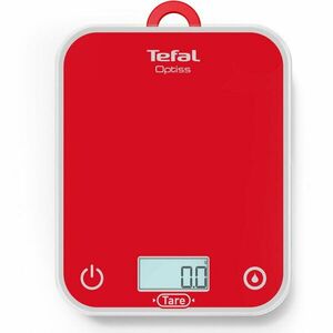 Cantar de bucatarie Tefal Optiss BC50U3V0, 5 kg, sticla securizata, functie Tara, functie de cantarire a lichidelor, precizie 0.5g, afisaj LCD, carlig de agatat, rosu imagine