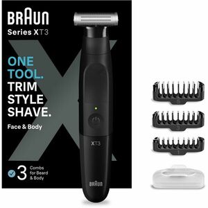 Aparat hibrid de barbierit si tuns pentru barbati Braun Series X XT3100 Wet&Dry, lama 4D, 3 piepteni, 1 capac, husa, Negru imagine