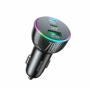 Incarcator Auto Joyroom JR-CL26, 70W, 4.8A, 1 x USB-A - 2 x USB-C, Negru imagine